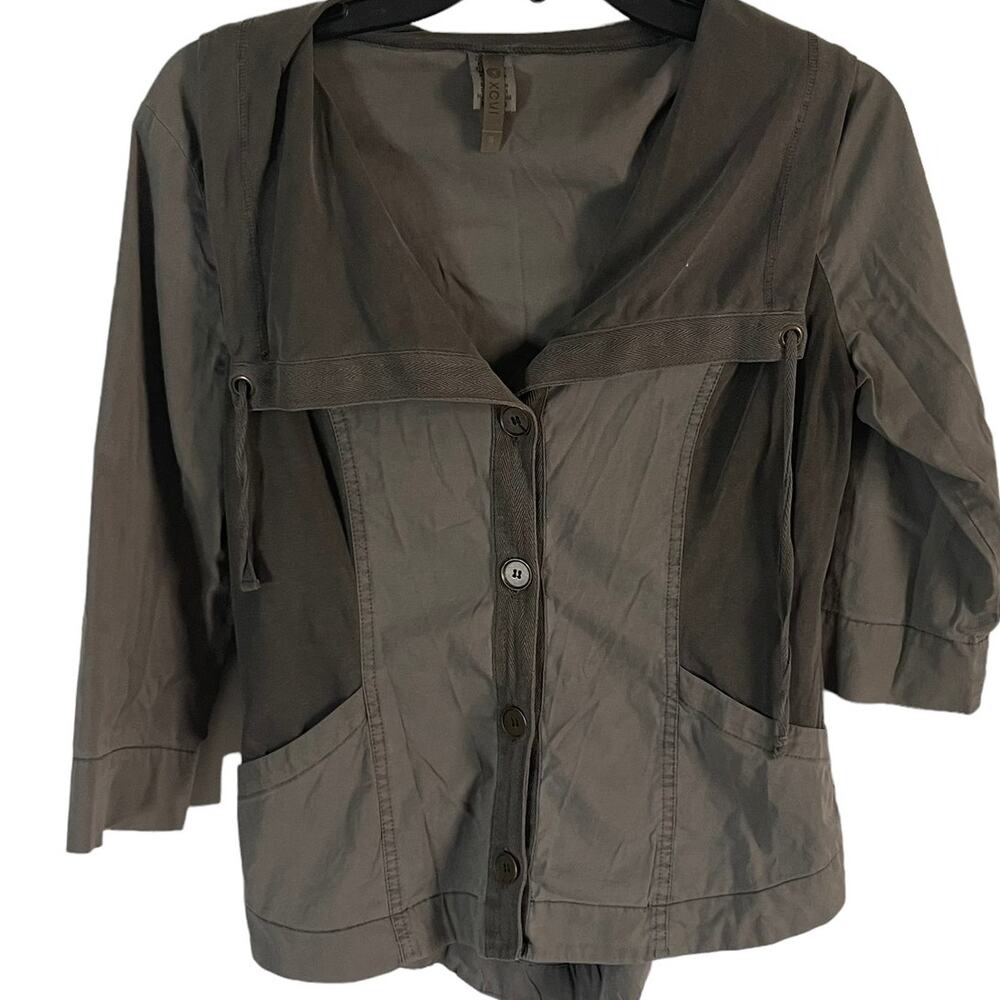XCVI Y2k Size Small Army Green Utility Button Light Jacket Going Out Academia